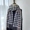 New Houndstooth Scarf for Women In Winter Versatile Korean Style Imitation Cashmere Autumn and Winter Warm Thickened Scarf Shawl Trendy