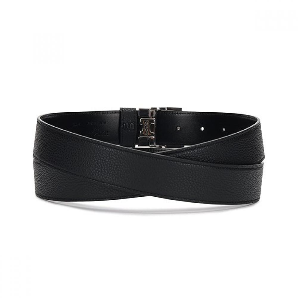 S.t. Dupont D Logo Buckle pallaDium 35mm Reversible Belt Black