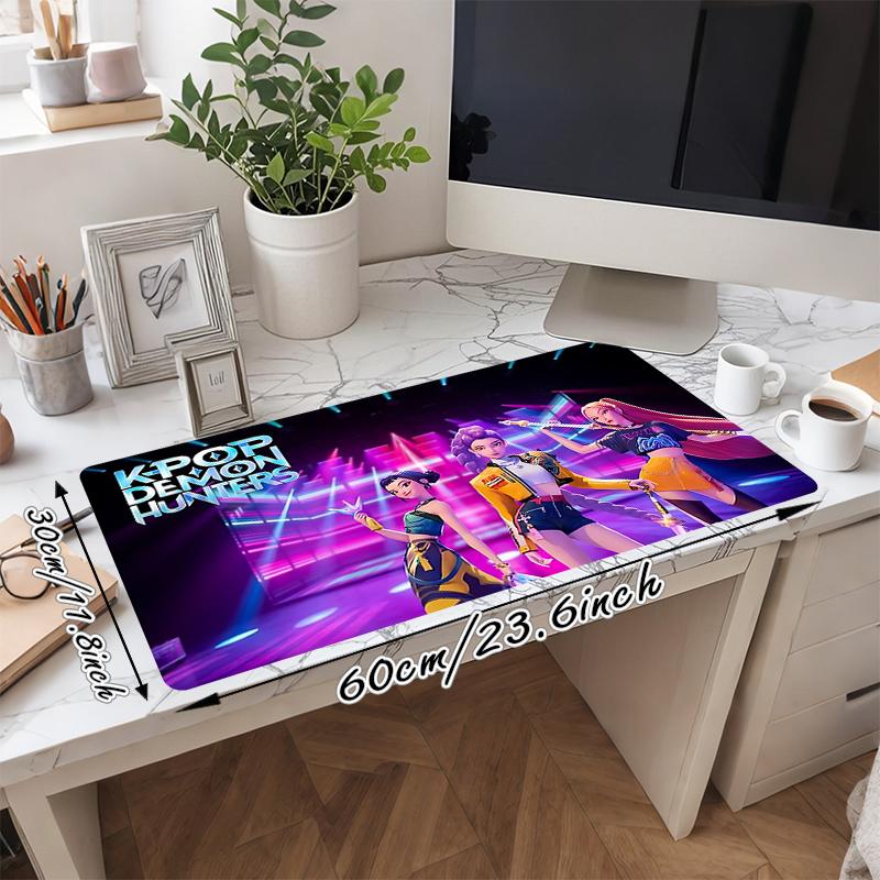 1Pc Kpop Demon Hunters Gaming Mouse Pad Keyboard Desk Mat Non-slip Rubber Lock Edge Waterproof Computer Mousepad for Office Home Decor S1876