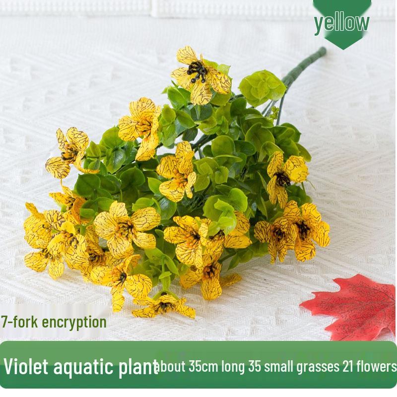 Искусственный шелковый цветок эвкалипта с 7 ветками, фиолетовый, для украшения обеденного стола