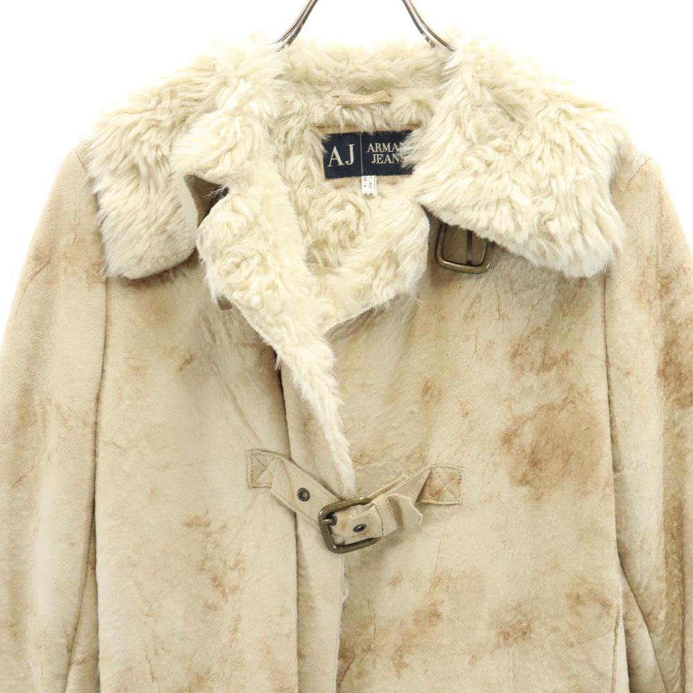 Armani Jeans Пальто длинное из искусственной кожи 6 бежевое Женское Б/у