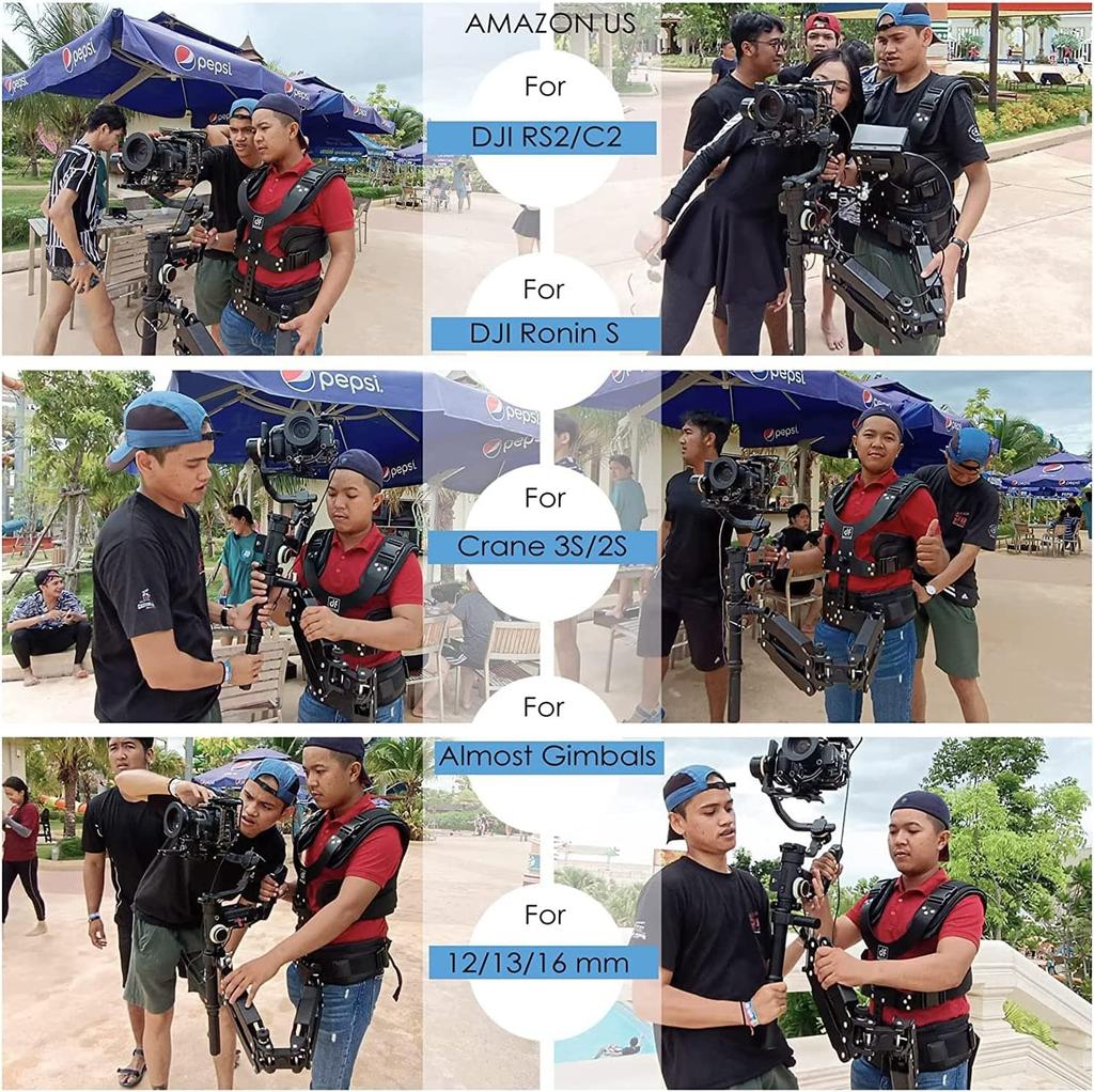 Steadicam Arm and Vest Gimbal Adapter for DF DIGITALFOTO TH02 Handheld Adjustable Shooting Compatible with Gimbal Vests with Arm Pin Diameter of