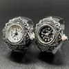 Finger Ring Watch Silver Color Ring Watch for Women Men Unique Design Vintage Retro Ring Watch