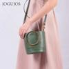 JOGUJOS новая кожаная женская сумка через плечо большой вместимости, ретро сумка-ведро премиум-класса из кожи растительного дубления, сумка-мессенджер
