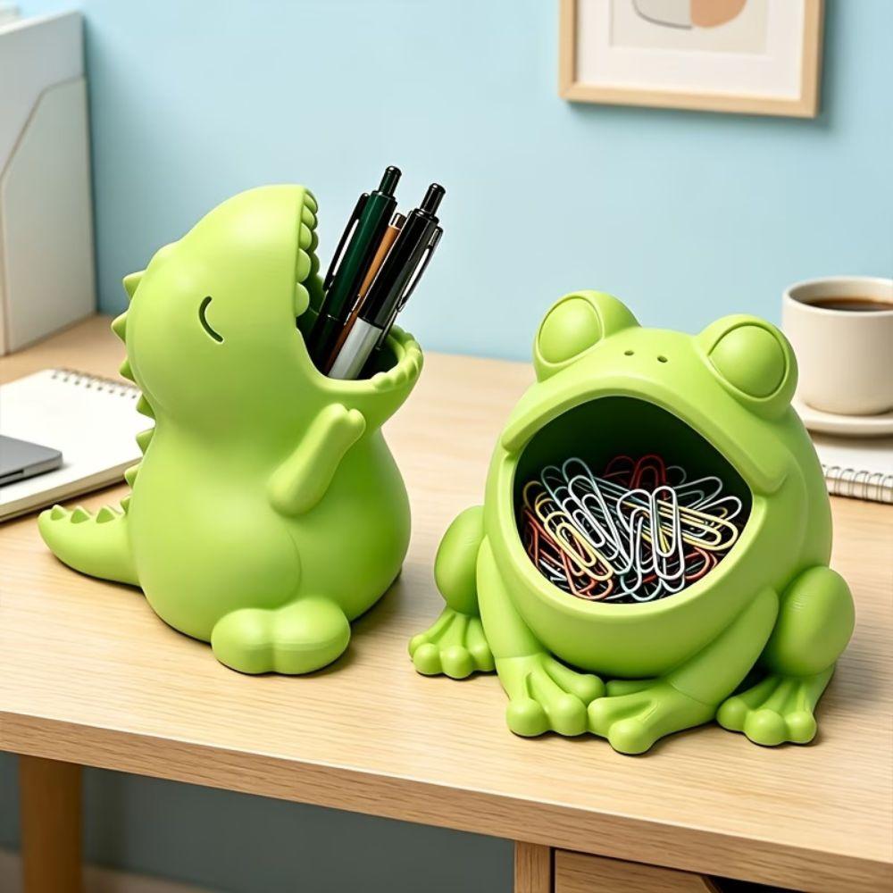 Large Capacity Dinosaur Desk Organizer 3D Printed Cartoon Pen Cup T-Rex Pencil Holder Bar Decor