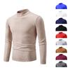 Autumn And Winter Men'S Thin Retro Simple Solid Color Half High Collar Bottom Sweater Men'S Interior Wear Outdoor Casual Slim Knitted Sweater
