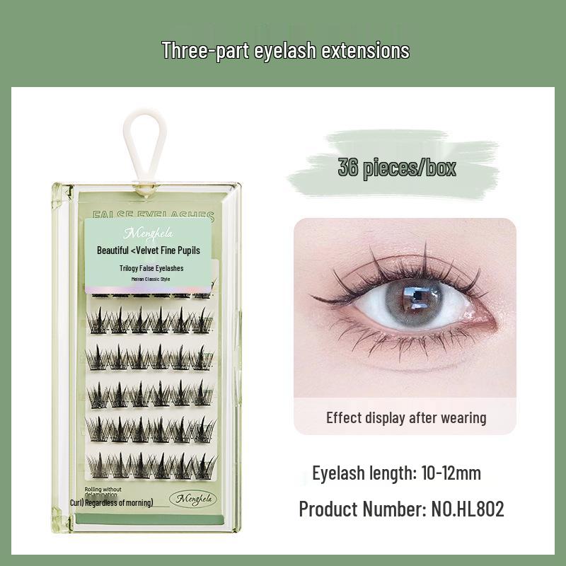 Накладные ресницы Menghela Big Eye Natural Curled - Тонкая ножка, отдельные пучки для удлинения