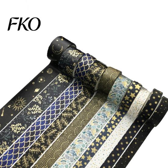 Hot Stamping Washi Tape 10 Rolls Metallic Foil Tape, Decorative Masking Tapes for Junk Luster Journal Supplies, Arts, DIY Crafts, Planners, Scrapbook,