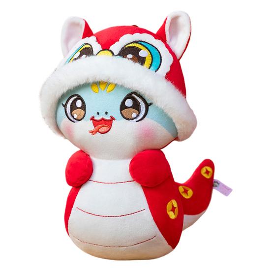 Год змеи кукла китайский зодиак змея плюшевая игрушка 2025 милый мягкий плюшевый зверек для детей взрослых зодиак змея фэн-шуй украшение символ удачи