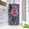 Цветной чехол для телефона с узором из роз в стеклянном стиле для Samsung Galaxy S26 S25 S24+ S23 Ultra S22 Plus S20 S21 FE M53 Мягкий чехол