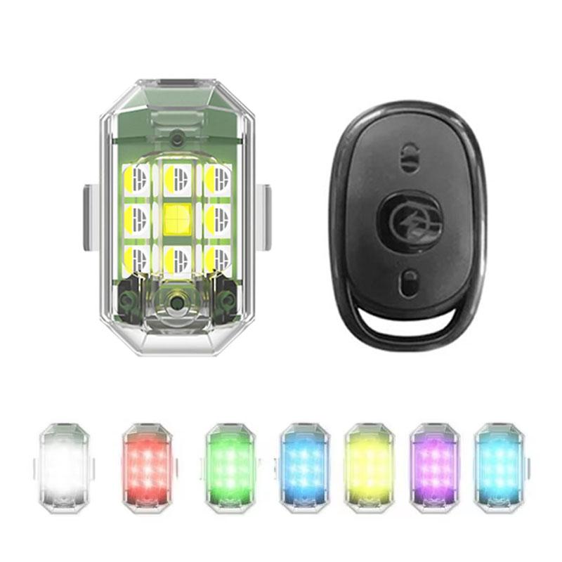 Wireless LED Drone Strobe Light for Motorcycle Car Bike Remote Control Anti-collision Indicator Warning Lamp USB Signal Light