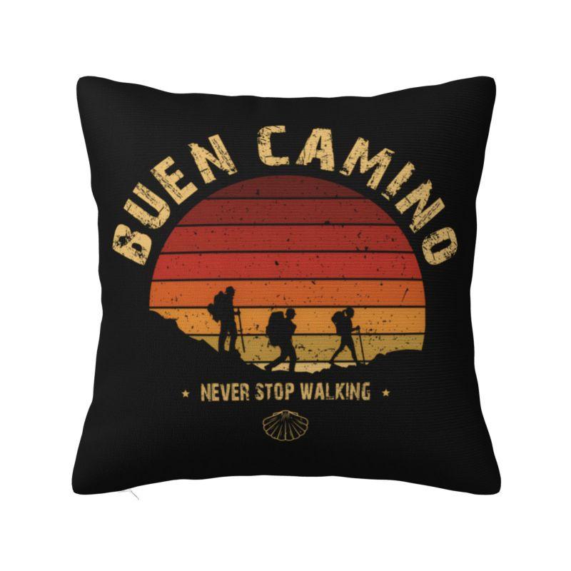 Buen Camino De Santiago Throw Pillow Covers Bedroom Decoration Cute Cushions Cover For Sofa Chair Square Polyester Pillowcase
