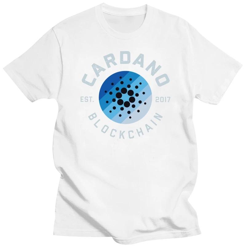 Мужская футболка Cardano с коротким рукавом, хлопковая футболка, уникальная футболка для отдыха, криптовалюта ADA, криптовалюта, блокчейн, футболки, топы