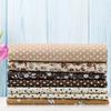 7pcs 25*25cm Cotton Fabric Assorted Squares Pre-Cut Bedding Kit Quarters Bundle Coffee Seri