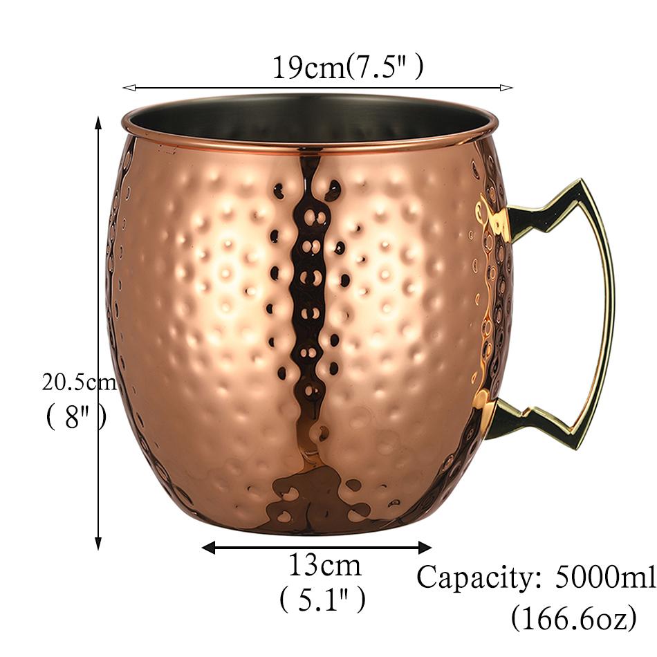 Гигантская кованая кружка для Московского мула, Мега кружка, Кружка-ведерко для льда, 5 л