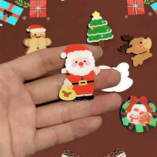 Christmas Brooch Festive Cute Cartoon Xmas Themed Multipurpose Anti-fade Decoration New Year Gifts Santa