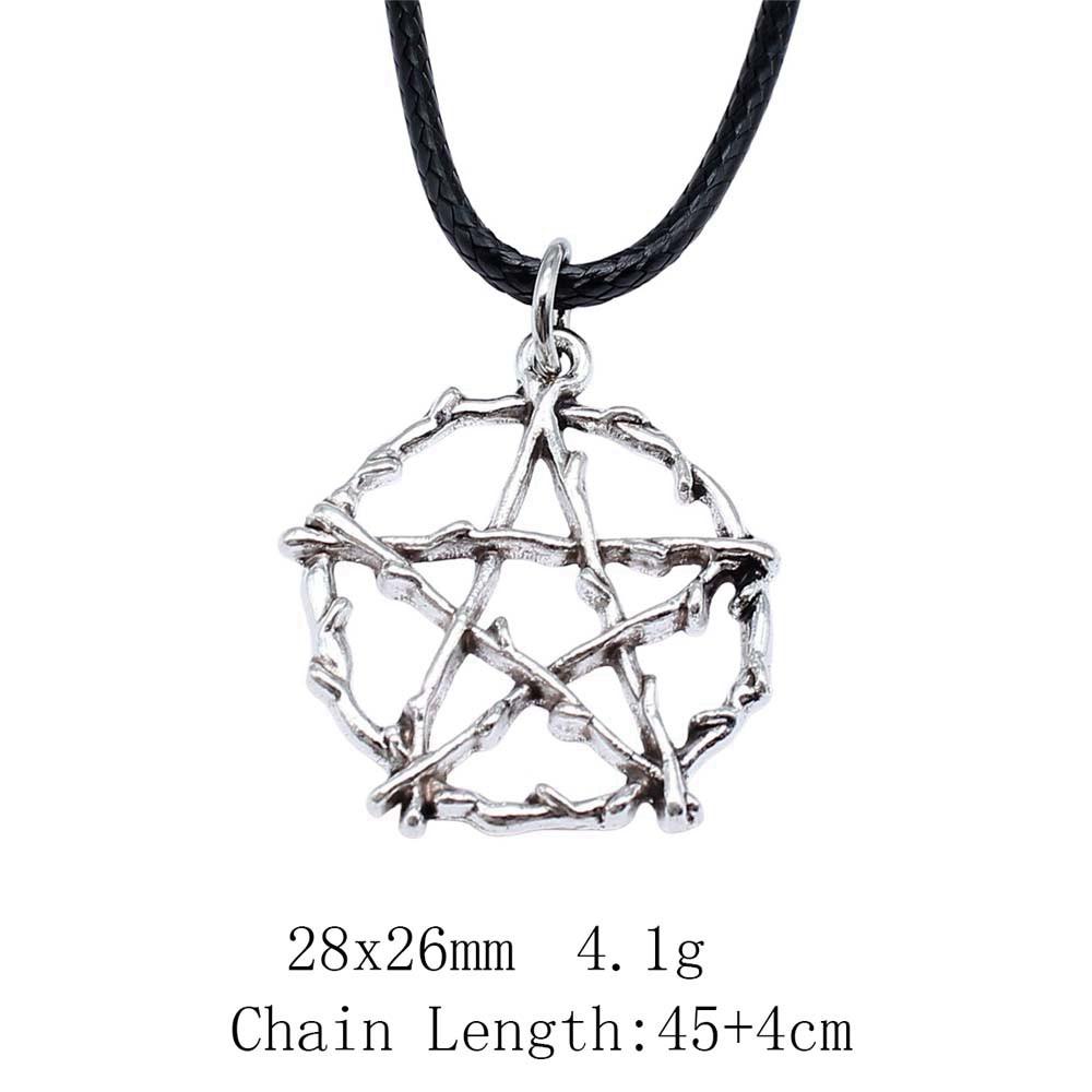 Birthday Gifts Choker Sun Moon Pentagram Necklace Leather Chain 45cm Art Supplies Neck Pendants