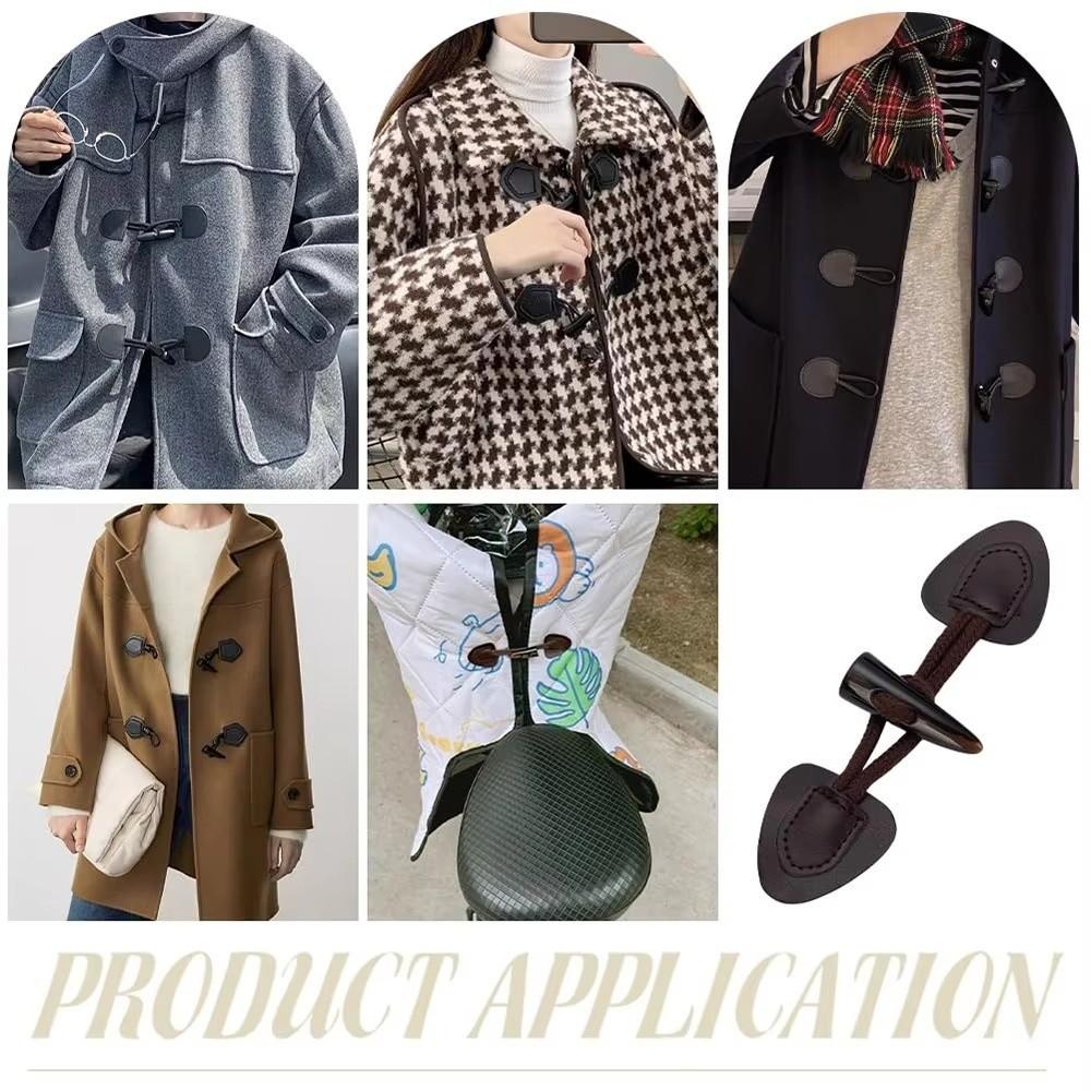 Модные винтажные роговые пряжки из полиуретановой кожи и смолы, пришивные роговые пуговицы, застежка-декор для сумок, пуговицы для шитья, для пальто, курток