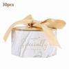 30 шт. подарочные коробки для конфет, бумажные сувениры на свадьбу, лента (Золото)