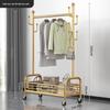 Chang Baosen Movable Metal Garment Rack with Storage Basket