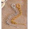 Yhpup Stainless Steel Metal Hollow Round Pendant Statement Necklace 16K Golden Platinum PVD Plated Daily Casual Collar Jewelry