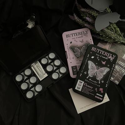 Креативный футляр для контактных линз в стиле бабочки, портативный футляр для линз с зеркалом и пинцетом