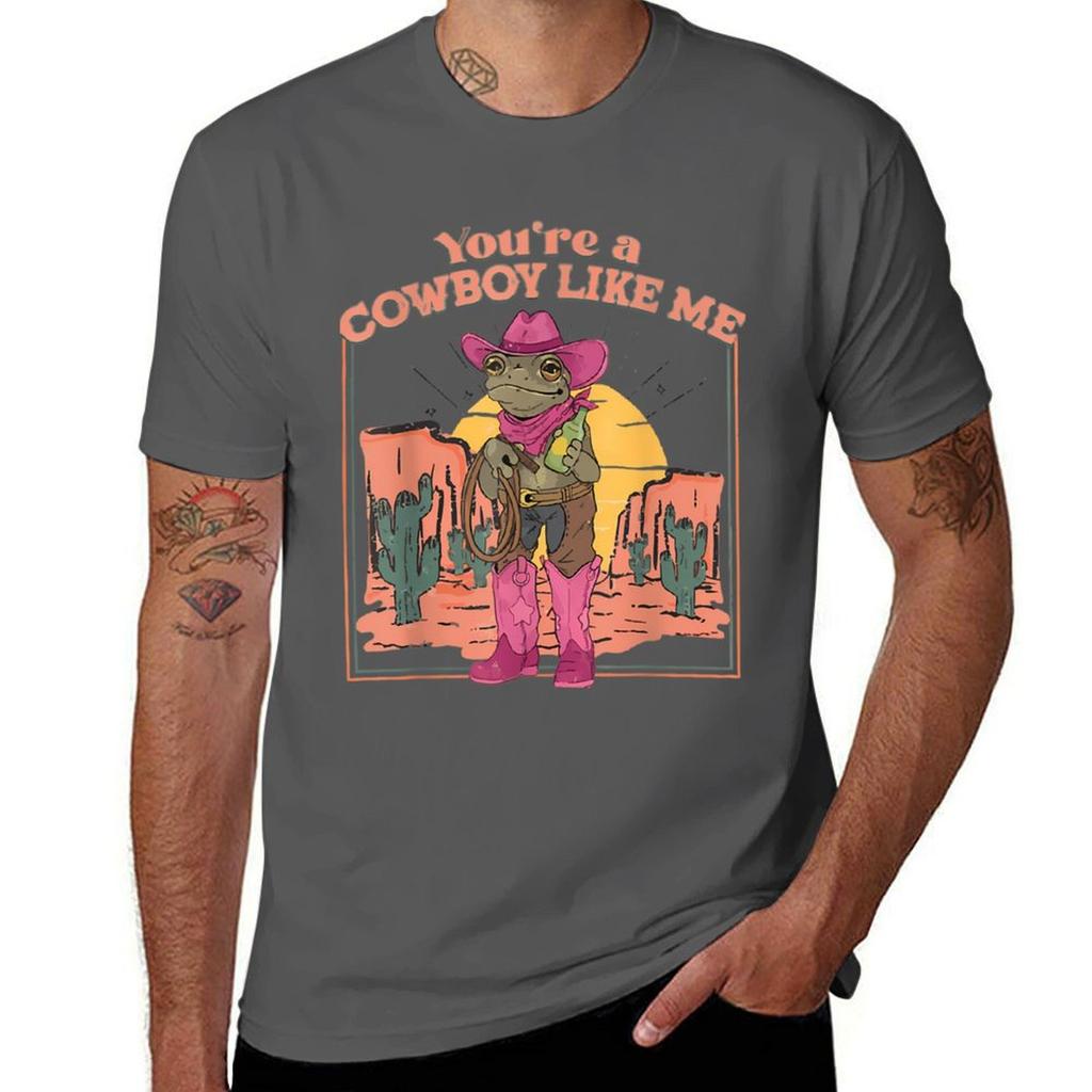 Tu Es Un Cowboy Comme Moi Cowboy Frog Drle T-Shirt T Shirts for Man Graphic Funny Man Tshirt Man Graphic T Shirt T-Shirt