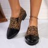 Foreign Trade Large Size British Style Single Shoes Spring and Autumn New Leopard Print Loafers Versatile Foreign Style Thick Heel Trend Casual Shoes
