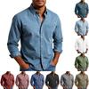 Men'S Shirt With Double Pockets, Casual Long Sleeved Top, Fashionable Cardigan