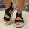 Women's Sandals Roman Style Platform Grass Bottom Sandals Large Size Hot Sale Beach Sandals