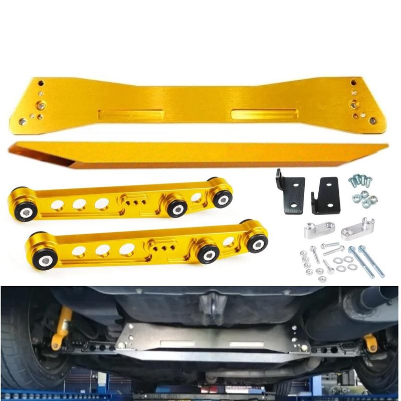 red gold Silver Rear Subframe Brace + Tie Bar + Lower Control Arm For Honda Civic EG 1992-1995 suspension performance parts