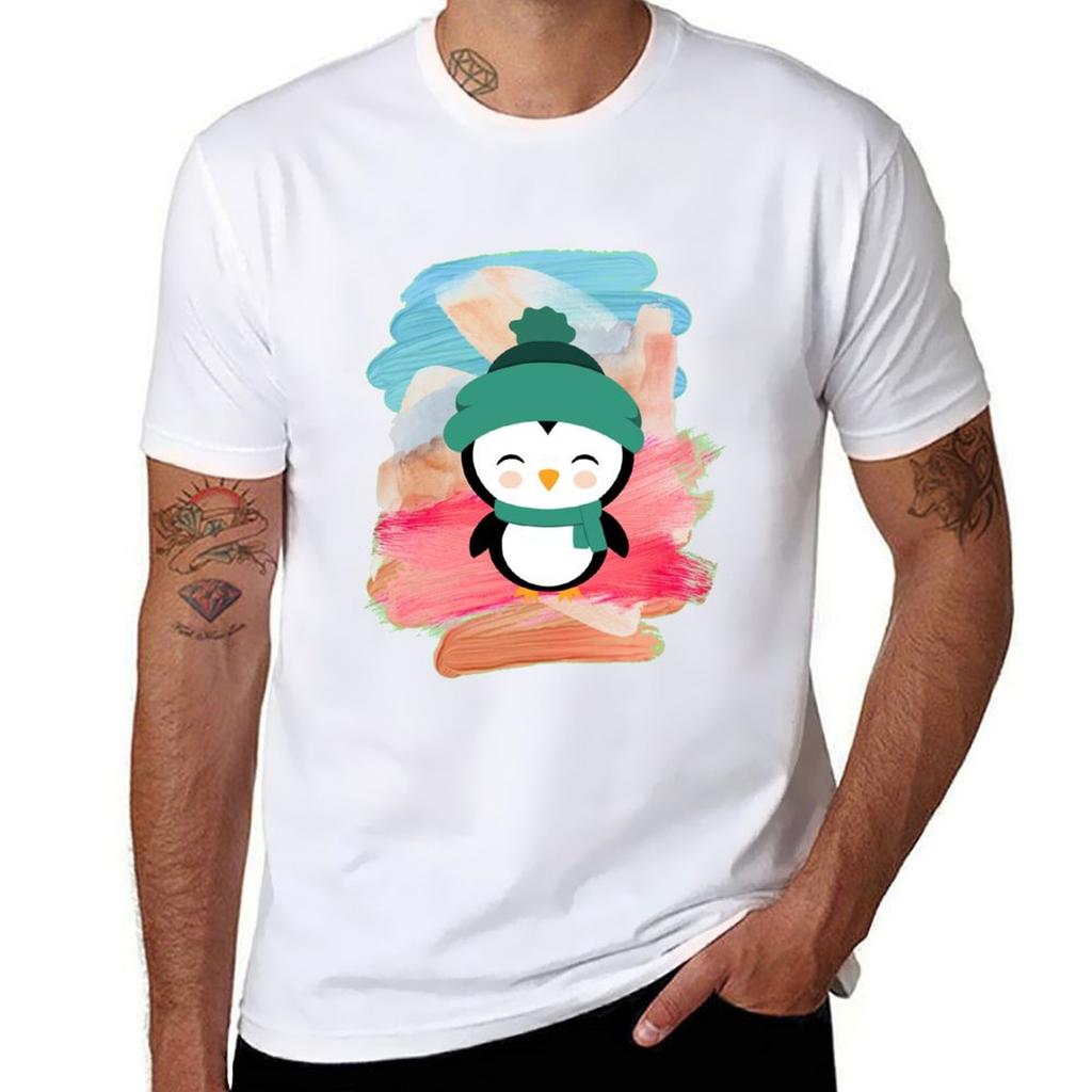 Penguin Club Tshirt Vintage Print Crew Neck Tee