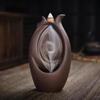 1pc Creative All The Way Up Purple Clay Backflow Incense Burner Waterfall Backflow Incense Censer Decoration (Without Incense)