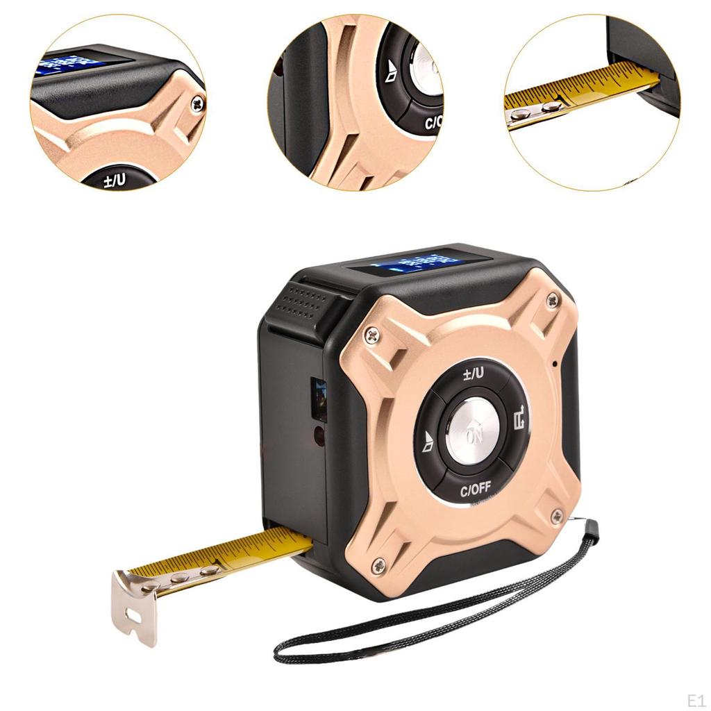 2 в 1 рулетка с подсветкой 131 фут дальномер и 16 футов ручной измеритель черный и