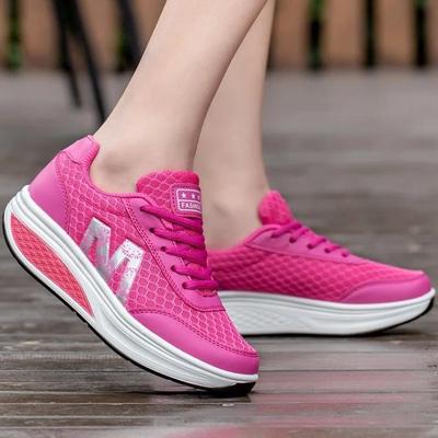 Новые женские кроссовки, сетчатые туфли-качалки, женские сетчатые туфли, туфли на платформе на толстой подошве, дышащие удобные туфли