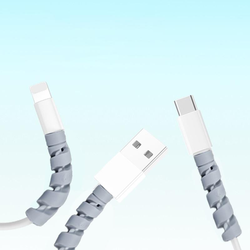 6 шт. Защита кабеля Силиконовый спиральный органайзер для зарядного кабеля Защита концов провода Чехол для кабеля зарядного устройства USB для iPhone Аксессуары