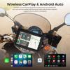Портативная мотоциклетная стереосистема GEARELEC Wireless CarPlay Android Auto Screen 5 дюймов Dual Bluetooth IP67 Водонепроницаемый