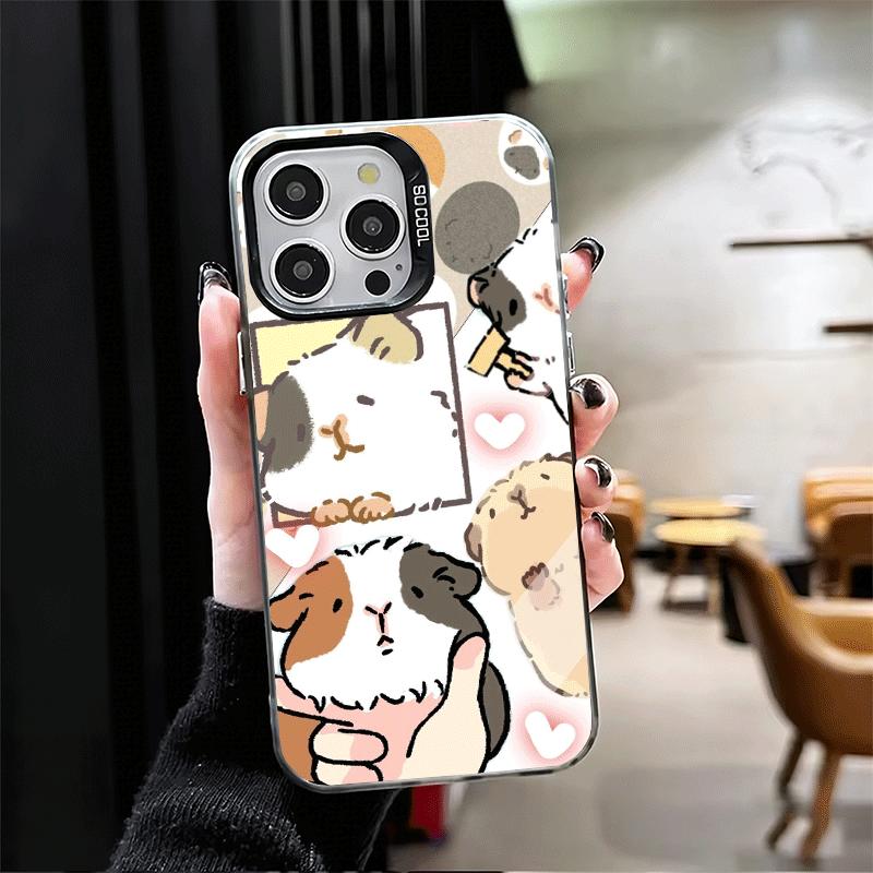 Мультяшный милый хомяк, мягкий чехол для телефона для iPhone 15 16 17 Pro Max 17Air 16E 14 Plus 13 12 Mini, противоударная задняя крышка