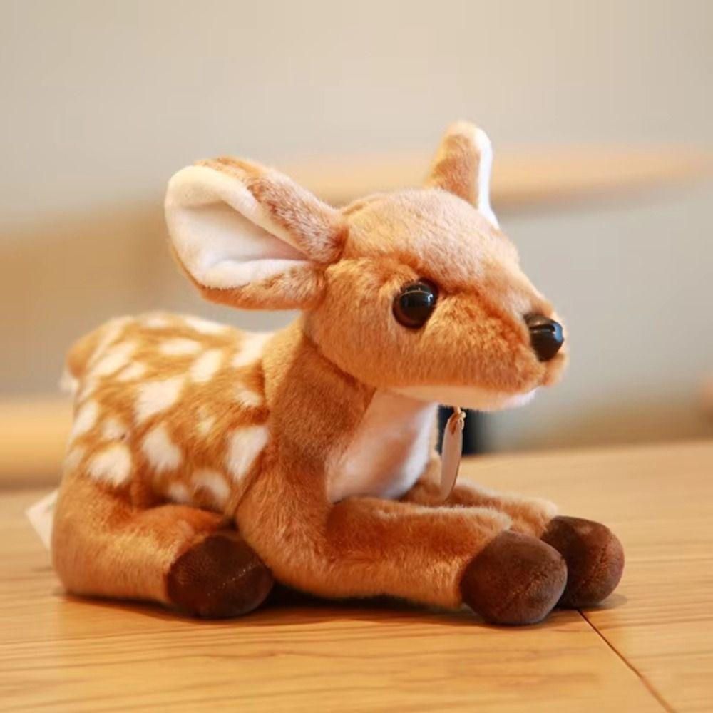 Bright Color Sika Deer Plush Soft Dolls Simulation Deer Toy Boys Girls Stuffed Deer Dolls Kids Toy