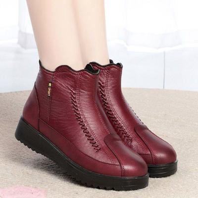 2024 Женские зимние водонепроницаемые сапоги для снега, женская плюшевая обувь, теплые ботильоны, обувь большого размера, на молнии, обувь для мамы, нескользящая