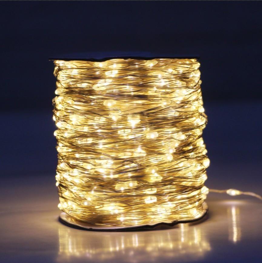 30/100/200 м светодиодные гирлянды из медной проволоки, уличные гирлянды, светодиодные гирлянды с дистанционным управлением, уличная рождественская елка, сад, свадьба, декор для патио, светильник