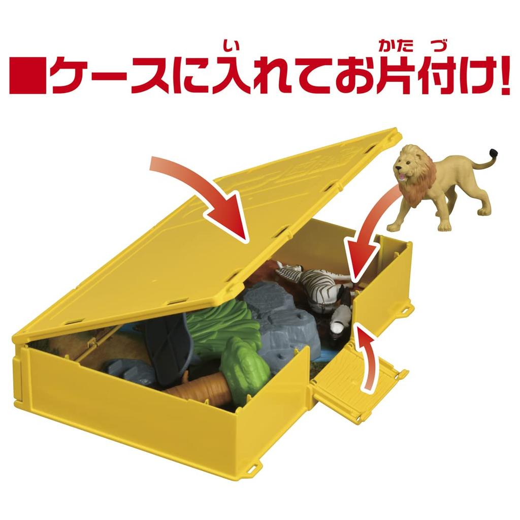 TAKARA TOMY Ania Ania Illustrated My First Savanna Life Toys for Ages 3 and Up Book Animals Set, Animals, Dinosaurs,