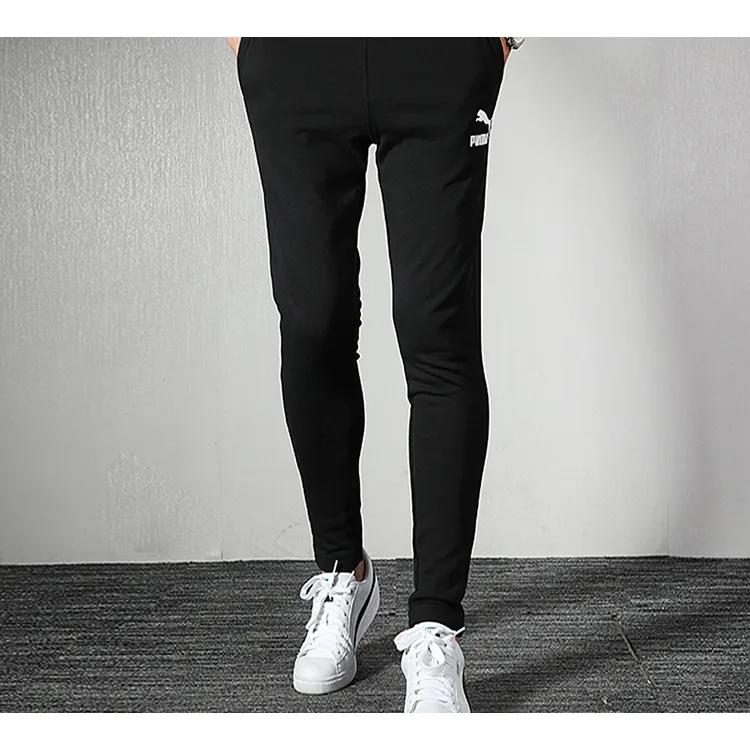PUMA Knitted Sweatpants Men's Black Moderate Straight Fit Pants (Unisex) Knitted Sweatpants 595903 01