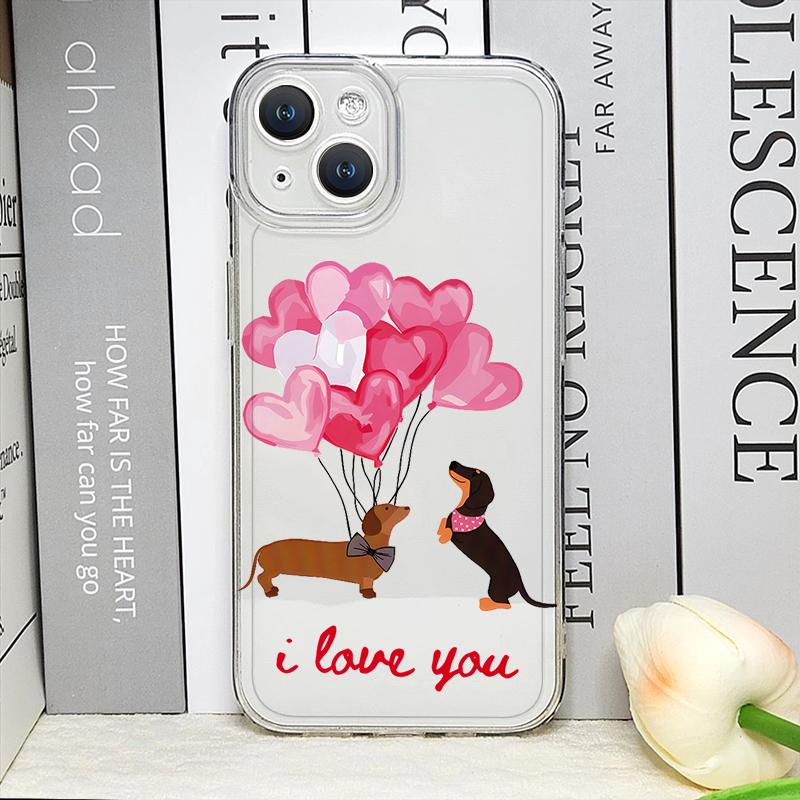 Милый Мультяшный Пес Такса Чехол для Телефона для IPhone 17 16 15 14 11 12 13 Pro Max 7 8 Plus 12 13 Mini X XS Max XR Мягкий Чехол