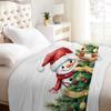 1 шт. Одеяло с принтом «Счастливого Рождества», «Снеговик», Качественное, Мягкое, Теплое, Плед, Зимнее, Детское, Диван, Кровать, Пушистое Покрывало, Новый год