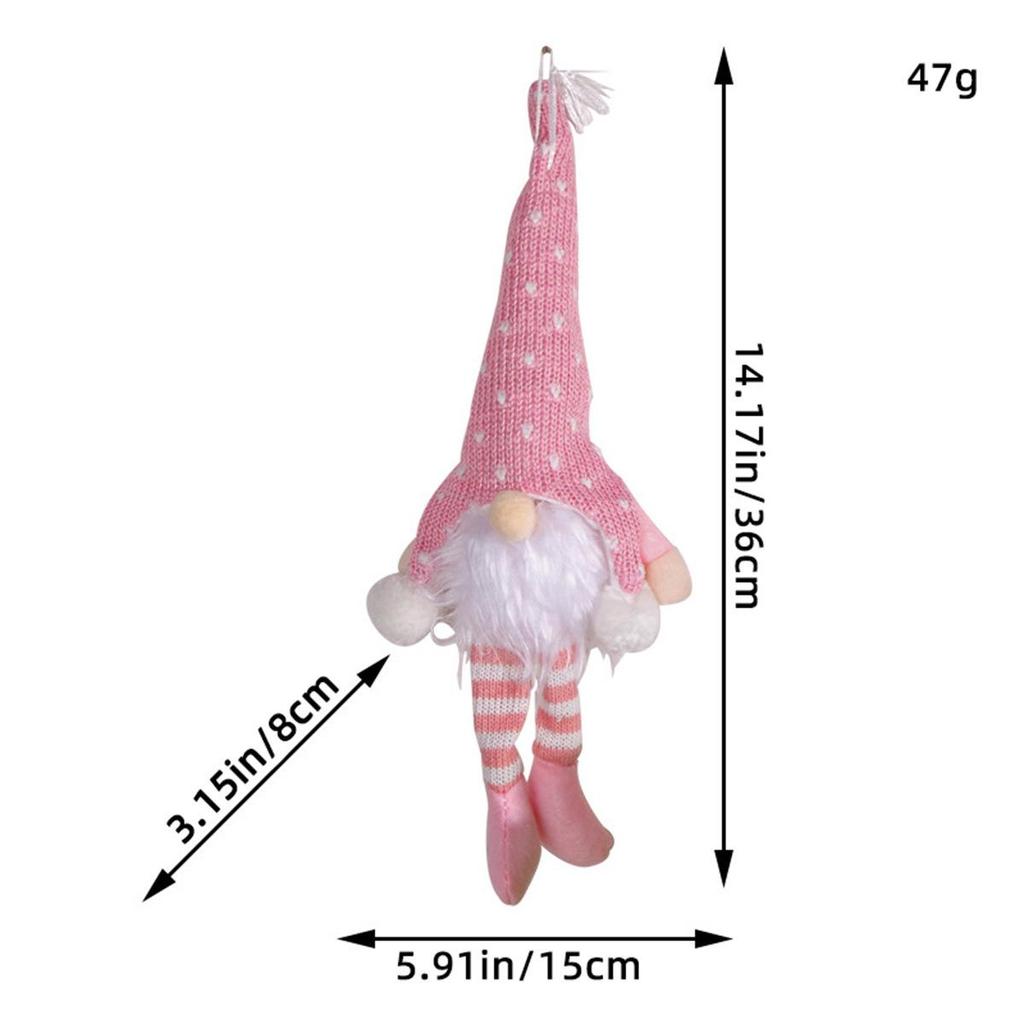 Кукла Рудольф и украшения в виде гномов без лиц с огоньками и пайетками для Рождества