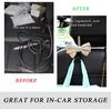 2 PCS Car Seat Headrest Hooks, Cute Bow Shaped Vehicle Backseat Storage Hooks, Leather Bow Shaped Sturdy Car Seat Back Hooks For