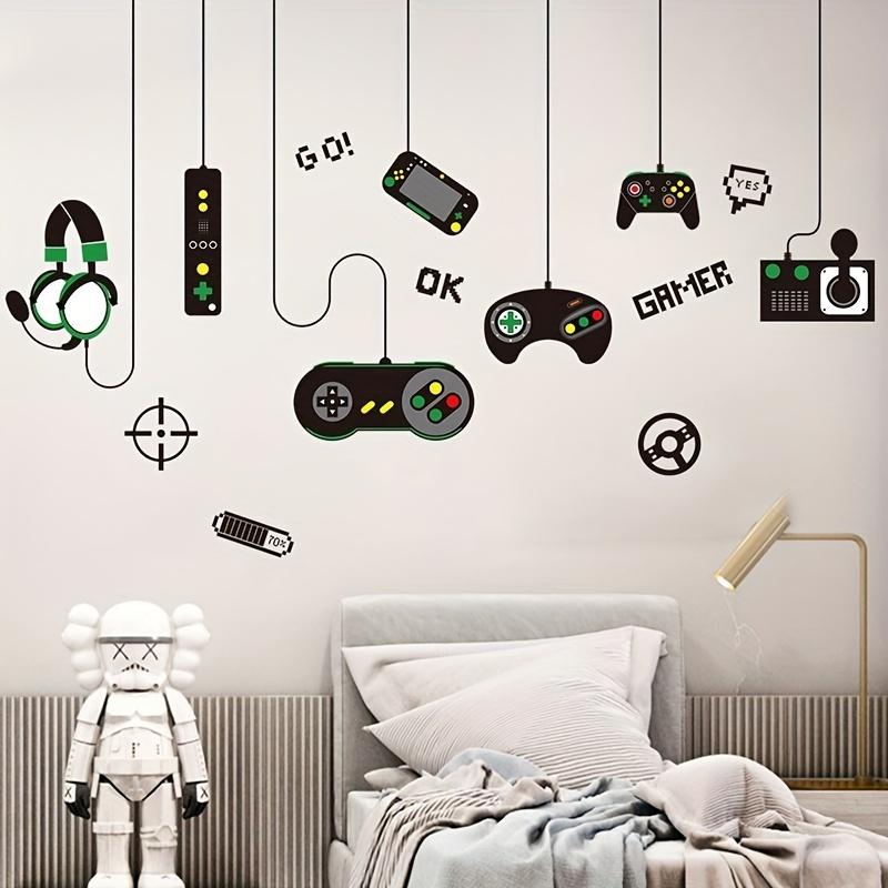 Наклейки на стену для геймеров для мальчиков и девочек, наклейки на игровые контроллеры, декор детской комнаты, мультяшное настенное искусство, съемные виниловые наклейки