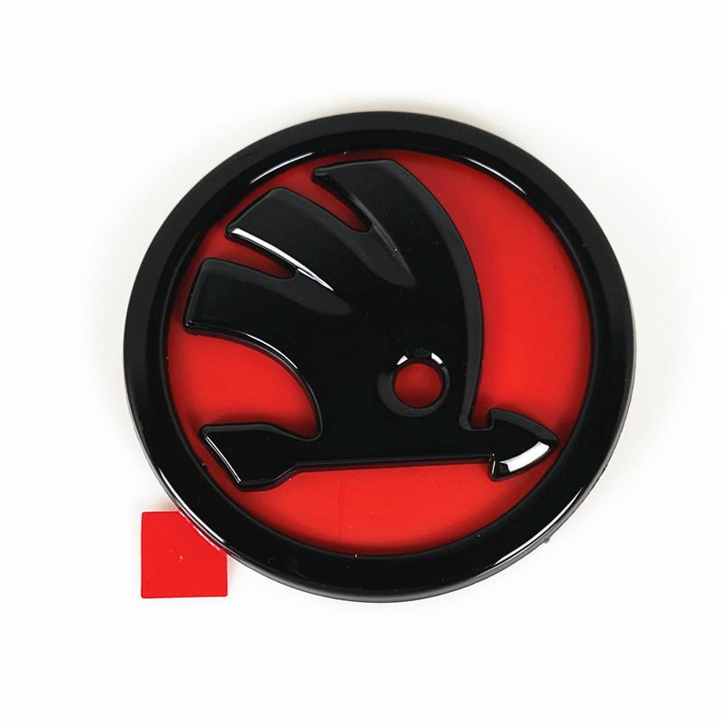 UINR6 80mm/90mm Emblem Car Front Hood Badge Rear Trunk Sticker For Skoda Fabia 2 3 Karoq Kodiaq Octavia 3 Superb 2 3 Combi Yet