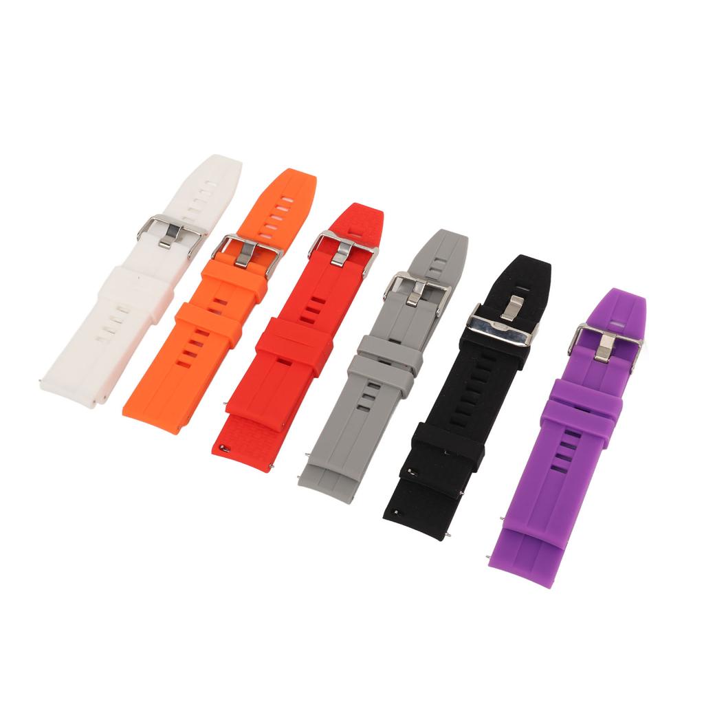 6PCS Smart Watch Bands for Men Women Silicone 22mm Quick Release Watch Replacement Straps for GT2 GT3 Black White Gray